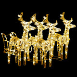 NNEVL Reindeers & Sleigh Christmas Decoration 240 LEDs Acrylic