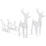 NNEVL Reindeers & Sleigh Christmas Decoration 240 LEDs Acrylic