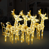 NNEVL Reindeers & Sleigh Christmas Decoration 240 LEDs Acrylic