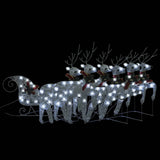 NNEVL Reindeer & Sleigh Christmas Decoration 140 LEDs Outdoor Silver