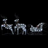 NNEVL Reindeer & Sleigh Christmas Decoration 140 LEDs Outdoor Silver