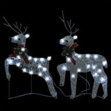 NNEVL Reindeer & Sleigh Christmas Decoration 140 LEDs Outdoor Silver