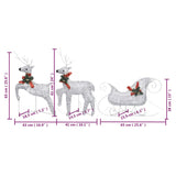 NNEVL Reindeer & Sleigh Christmas Decoration 140 LEDs Outdoor Silver