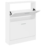 NNEVL Shoe Cabinet White 59x17x81 cm Engineered Wood