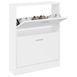 NNEVL Shoe Cabinet White 59x17x81 cm Engineered Wood