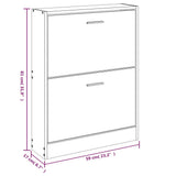 NNEVL Shoe Cabinet White 59x17x81 cm Engineered Wood