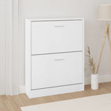 NNEVL Shoe Cabinet White 59x17x81 cm Engineered Wood