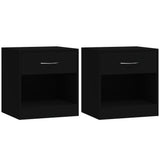 NNEVL Bedside Cabinets 2 pcs with Drawer Black