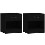 NNEVL Bedside Cabinets 2 pcs with Drawer Black