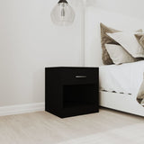 NNEVL Bedside Cabinets 2 pcs with Drawer Black