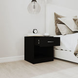 NNEVL Bedside Cabinets 2 pcs with Drawer Black