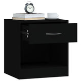 NNEVL Bedside Cabinets 2 pcs with Drawer Black