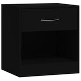 NNEVL Bedside Cabinets 2 pcs with Drawer Black