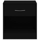 NNEVL Bedside Cabinets 2 pcs with Drawer Black