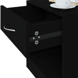 NNEVL Bedside Cabinets 2 pcs with Drawer Black