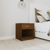 NNEVL Bedside Cabinets 2 pcs with Drawer Brown Oak