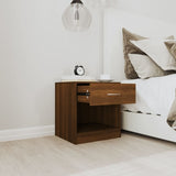 NNEVL Bedside Cabinets 2 pcs with Drawer Brown Oak