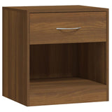 NNEVL Bedside Cabinets 2 pcs with Drawer Brown Oak