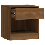 NNEVL Bedside Cabinets 2 pcs with Drawer Brown Oak