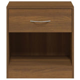 NNEVL Bedside Cabinets 2 pcs with Drawer Brown Oak