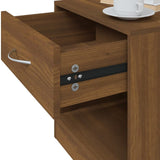 NNEVL Bedside Cabinets 2 pcs with Drawer Brown Oak