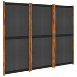 NNEVL 3-Panel Room Divider Black 210x180 cm