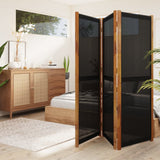 NNEVL 3-Panel Room Divider Black 210x180 cm