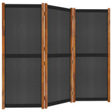 NNEVL 3-Panel Room Divider Black 210x180 cm