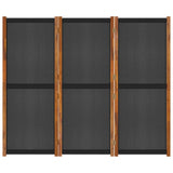 NNEVL 3-Panel Room Divider Black 210x180 cm