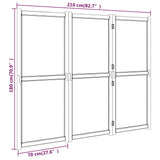 NNEVL 3-Panel Room Divider Black 210x180 cm