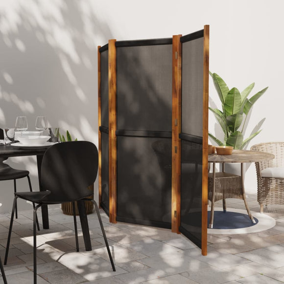 NNEVL 3-Panel Room Divider Black 210x180 cm