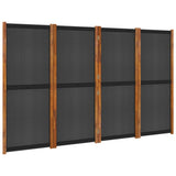 NNEVL 4-Panel Room Divider Black 280x180 cm