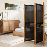 NNEVL 4-Panel Room Divider Black 280x180 cm
