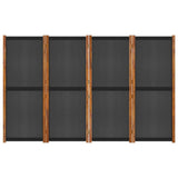 NNEVL 4-Panel Room Divider Black 280x180 cm