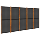 NNEVL 5-Panel Room Divider Black 350x180 cm