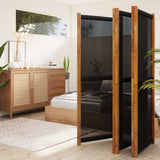 NNEVL 5-Panel Room Divider Black 350x180 cm