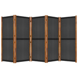 NNEVL 5-Panel Room Divider Black 350x180 cm