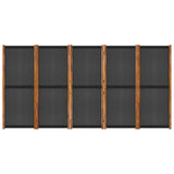 NNEVL 5-Panel Room Divider Black 350x180 cm