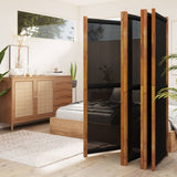 NNEVL 6-Panel Room Divider Black 420x180 cm