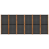 NNEVL 6-Panel Room Divider Black 420x180 cm