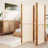 NNEVL 3-Panel Room Divider Cream White 210x180 cm