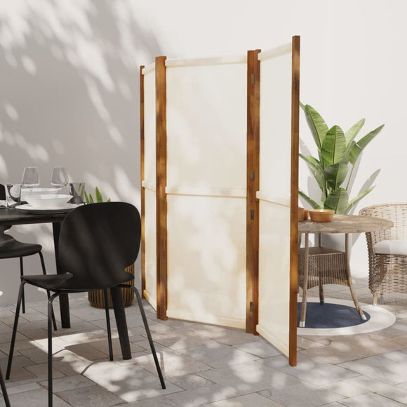 NNEVL 3-Panel Room Divider Cream White 210x180 cm