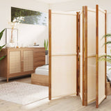 NNEVL 4-Panel Room Divider Cream White 280x180 cm