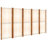 NNEVL 5-Panel Room Divider Cream White 350x180 cm
