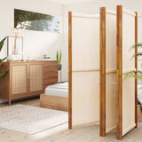 NNEVL 5-Panel Room Divider Cream White 350x180 cm