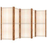 NNEVL 5-Panel Room Divider Cream White 350x180 cm