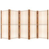 NNEVL 5-Panel Room Divider Cream White 350x180 cm