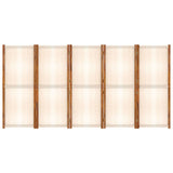 NNEVL 5-Panel Room Divider Cream White 350x180 cm