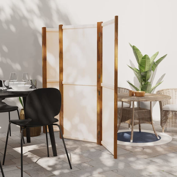 NNEVL 5-Panel Room Divider Cream White 350x180 cm