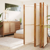 NNEVL 6-Panel Room Divider Cream White 420x180 cm